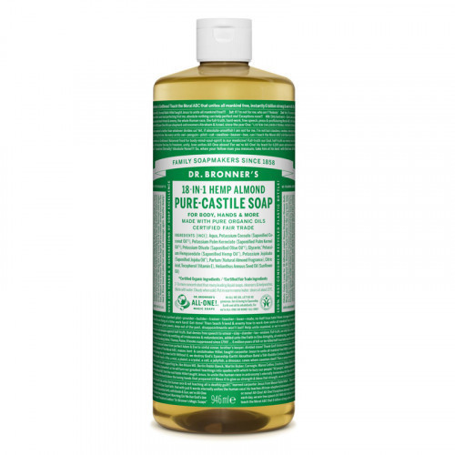Dr. Bronner's Kastilietiškas muilas su natūraliu migdolų kvapu Dr. Bronner's Almond Pure-Castile Liquid Soap