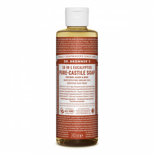 Dr. Bronner's Ekologiškas kastilietiškas muilas su eukaliptų eteriniu aliejumiEucaliptus Pure-Castile Liquid Soap