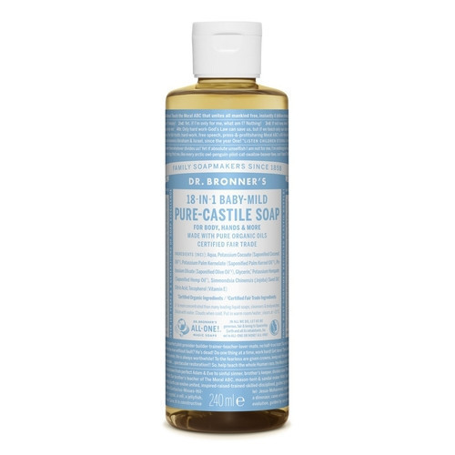 Dr. Bronner's Ekologiškas skystas švelnus muilas kūdikiams be eterinių aliejų Baby-Mild Unscented Pure-Castile Liquid Soap