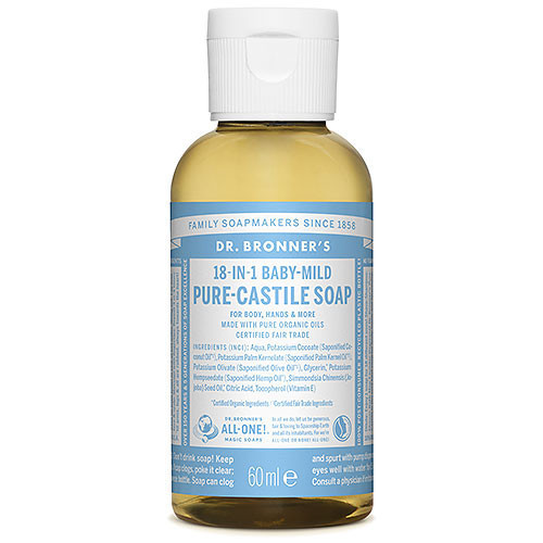 Dr. Bronner's Ekologiškas skystas švelnus muilas kūdikiams be eterinių aliejų Baby-Mild Unscented Pure-Castile Liquid Soap