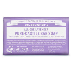 Dr. Bronner's Muilas su levandų eteriniu aliejumi Lavender Pure-Castile Bar Soap