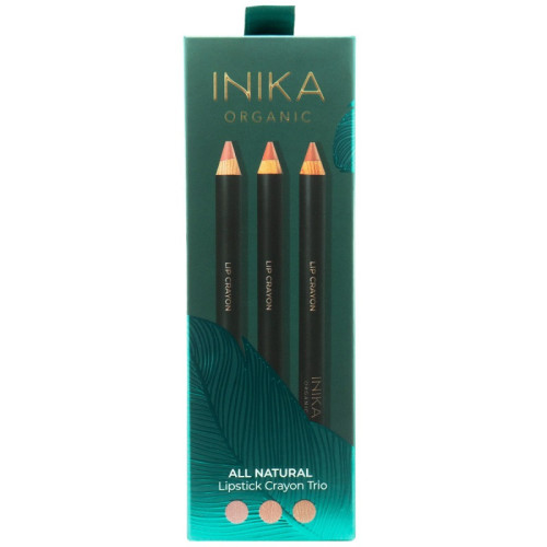 Inika Organic Lūpų kreidelių dovanų rinkinys All Natural Lipstick Crayon Trio