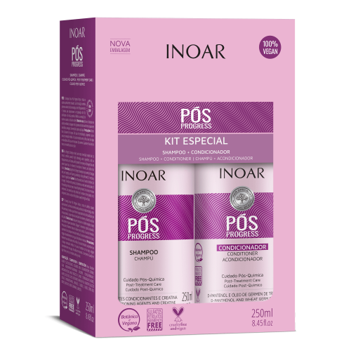 INOAR Pos Progress Duo Kit - rinkinys po tiesinimo keratinu procedūrų