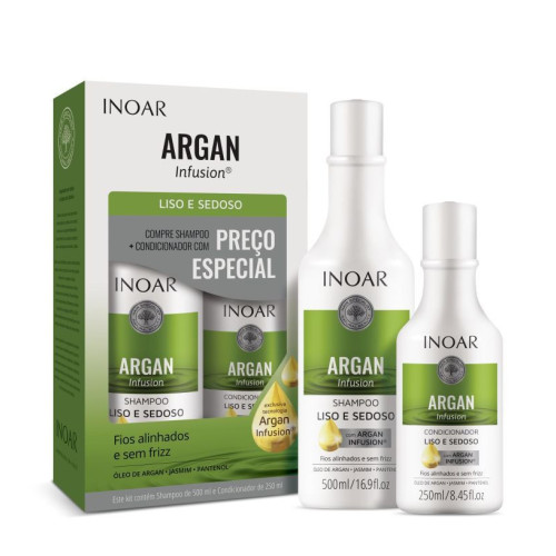 INOAR Argan Infusion Smooth Silky Glotnių ir švelnių plaukų rinkinys