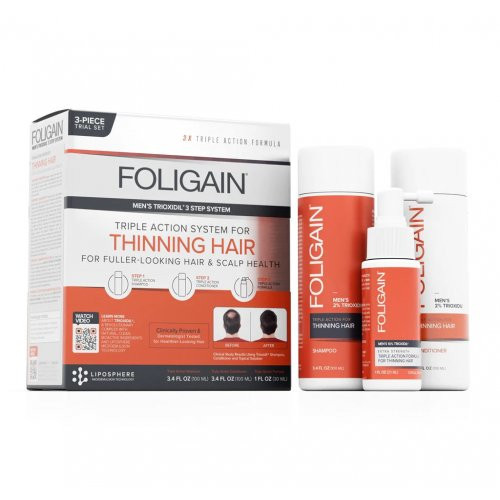 Foligain Plaukų augimą skatinantis rinkinys vyrams Triple Action Hair Care System Men's