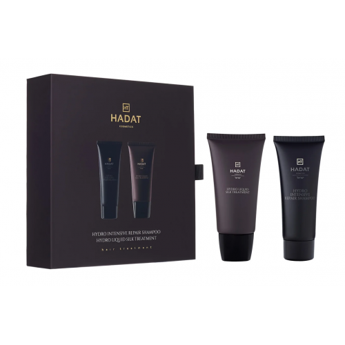 Hadat Cosmetics Atkuriantis rinkinys plaukams Intensive Repair Shampoo & Liquid Silk Treatment Mini Gift Box