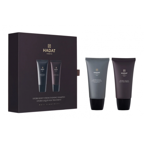 Hadat Cosmetics Plaukus stiprinantis rinkinys Root Strengthening Shampoo & Liquid Silk Gift Box