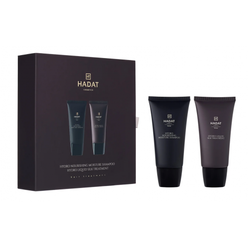 Hadat Cosmetics Maitinantis plaukų priemonių rinkinys Nourishing Moisture & Liquid Silk Treatment Mini Gift Box