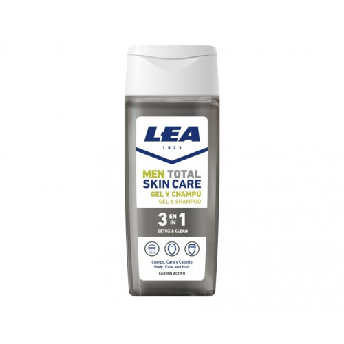 LEA Plaukų ir kūno prausiklis su aktyvuota anglimi Men Total Skin Care Detox and Clean Shower Gel & Shampoo