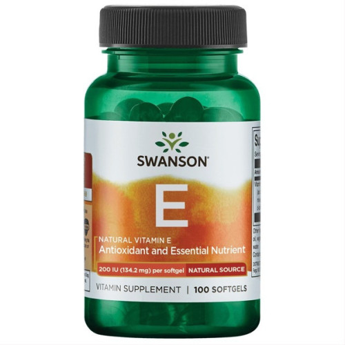 Swanson natūralus vitaminas E, kapsulės, N100