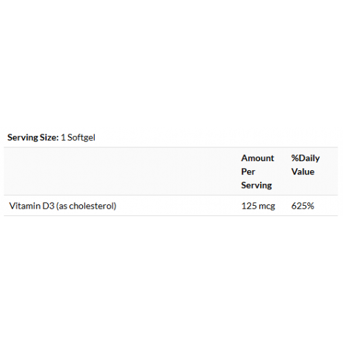 Vitaminas D3 5000TV Su Linų Sėmenų aliejumi 250 Kaps.