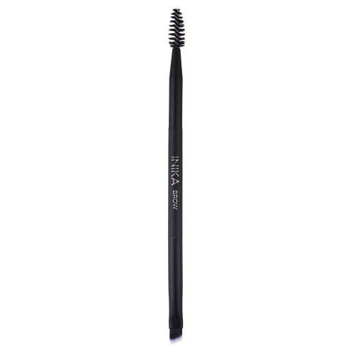 Inika Organic Dvipusis antakių šepetėlis Brow Brush