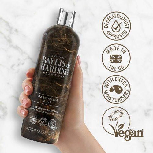 Baylis & Harding Kūno prausiklis Elements Dark Amber & Fig Body Wash
