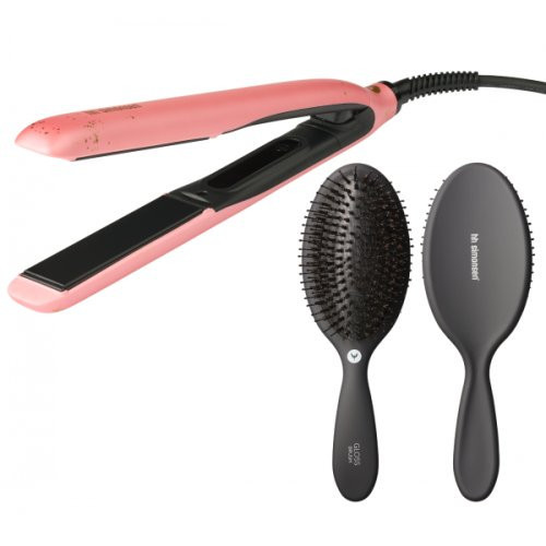 Plaukų tiesintuvo ir Gloss Brush šepečio rinkinys True Divinity MK2 Peachy Gold Set