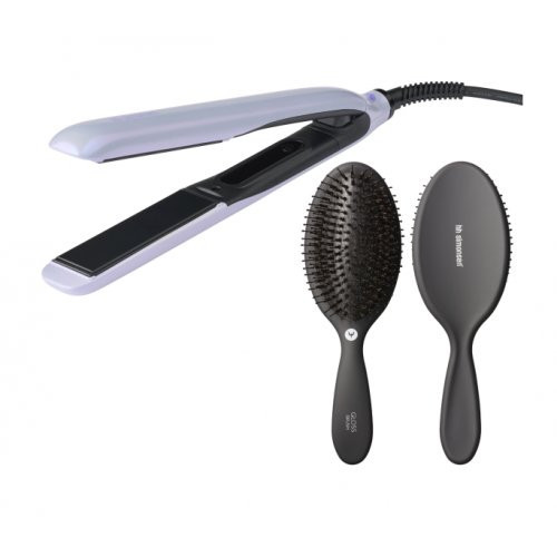 Plaukų tiesintuvo ir Gloss Brush šepečio rinkinys True Divinity MK2 Lavender Haze Set