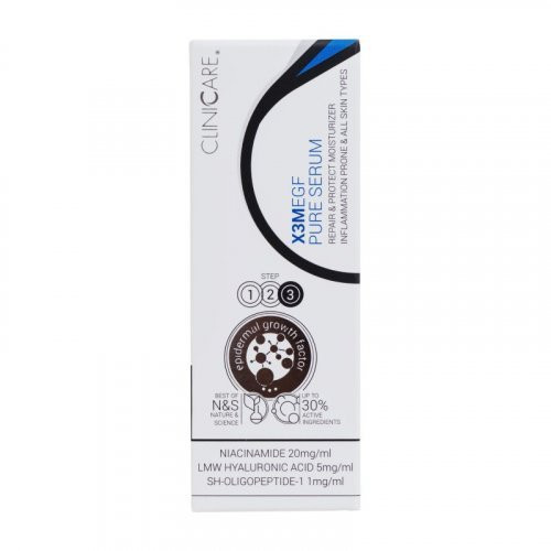 Cliniccare Priešuždegiminio poveikio drėkinantis veido serumas X3m Egf Pure Serum Moisturizer