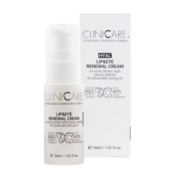 Cliniccare Priešraukšlinis drėkinamasis kremas akių ir lūpų sričiai HYAL+ Lip & Eye Renewal Cream