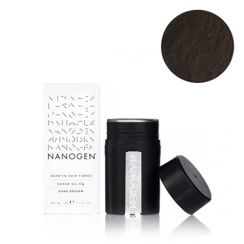 Nanogen Tamsiai ruda plaukų efektą sukurianti pudra-skaidulos Keratin Hair Fibres Dark Brown
