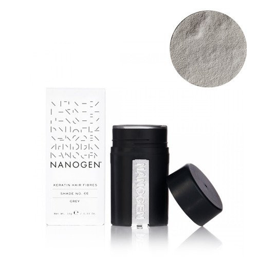 Nanogen Pilka plaukų efektą sukurianti pudra-skaidulos Keratin Hair Fibres Grey