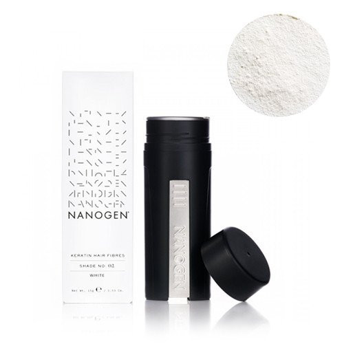 Nanogen Balta plaukų efektą sukurianti pudra-skaidulos Keratin Hair Fibers White