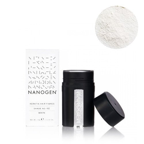 Nanogen Balta plaukų efektą sukurianti pudra-skaidulos Keratin Hair Fibers White