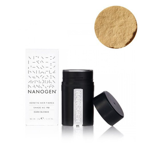 Nanogen Tamsi blondinė plaukų efektą sukurianti pudra-skaidulos Keratin Hair Fibres Dark Blonde