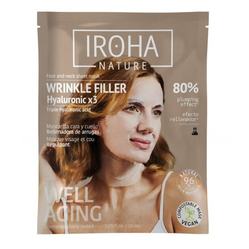 IROHA Veido ir kaklo kaukė su hialurono rūgštimi Tissue Face & Neck Mask Triple HA
