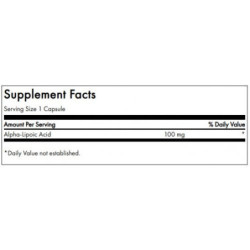 SWANSON Alpha Lipoic Acid Antioxidant Support 100mg Alfa lipoinė rūgštis