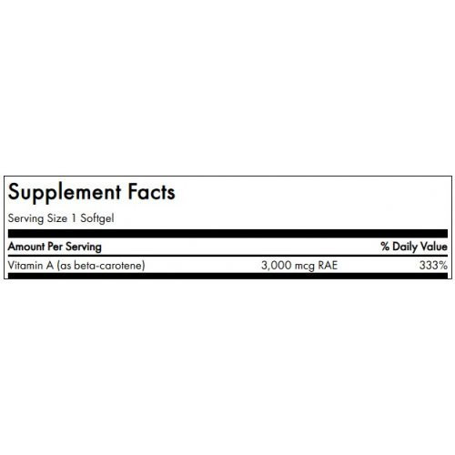 SWANSON Beta karotenas (vitaminas A) Beta Carotene Vitamin A Eye and Vision Health 10.000 IU