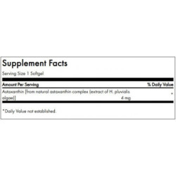 SWANSON Natūralus astaksantinas Astaxanthin Immune Health and Antioxidant Support 4mg