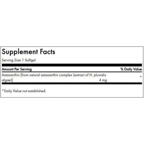 SWANSON Natūralus astaksantinas Astaxanthin Immune Health and Antioxidant Support 4mg