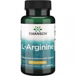SWANSON L-Argininas L-Arginine Energy and Cardiovascular Support 500mg