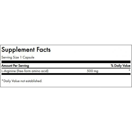 SWANSON L-Argininas L-Arginine Energy and Cardiovascular Support 500mg
