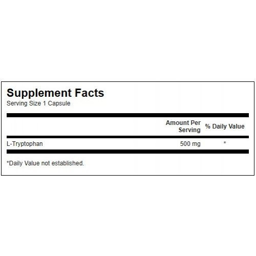 SWANSON L-Triptofanas L-Tryptophan 500mg Sleep Support Maisto papildas