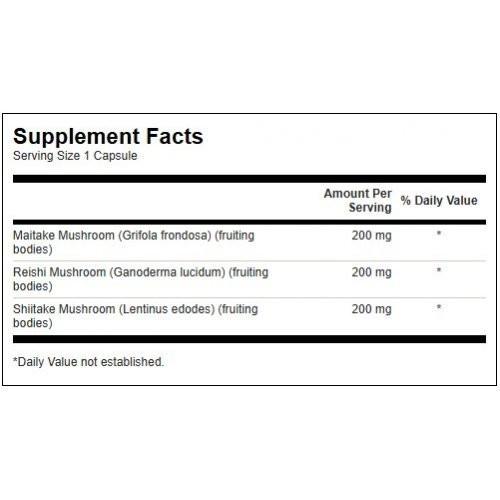 SWANSON Trijų grybų kompleksas imunitetui Maitake, Reishi ir Shiitake Triple Mushroom Complex Immune Health