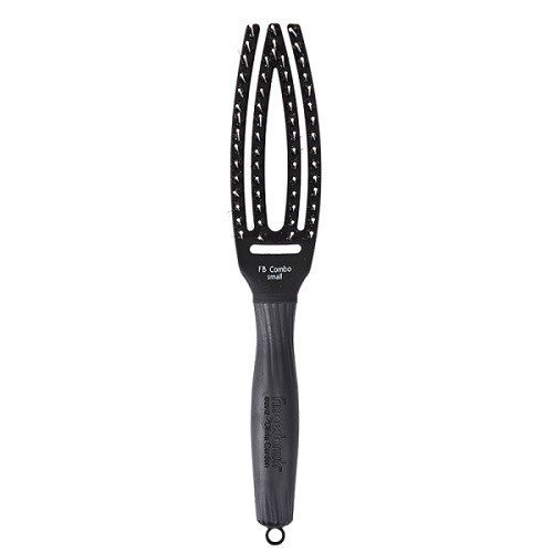 Olivia Garden Lenktas vėdinamas plaukų šepetys su mišriais šereliais Fingerbrush Combo Paddle Brush