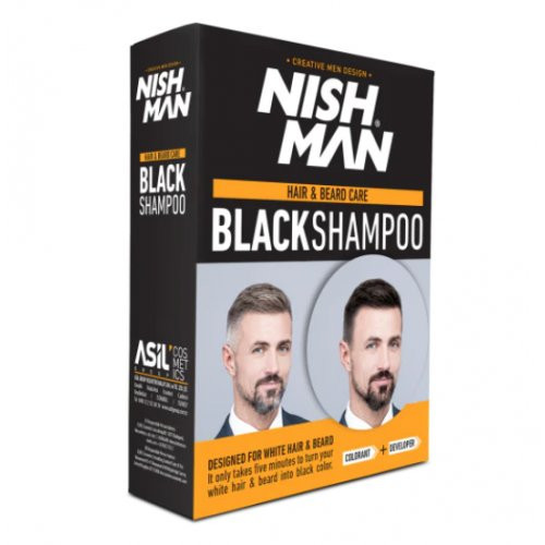Nishman Dažantis plaukų ir barzdos šampūnas Nishman Hair & Beard Black Shampoo