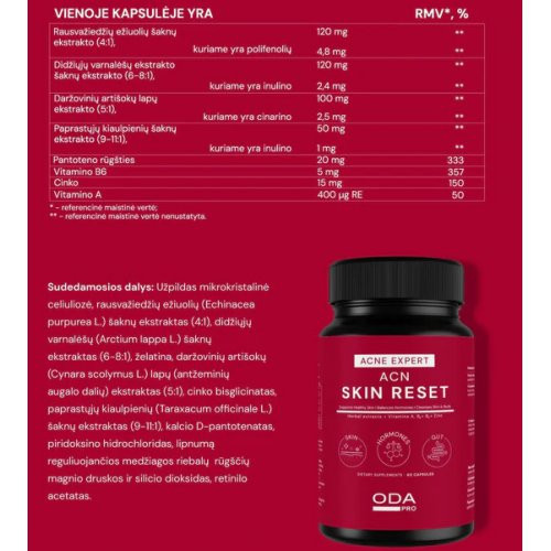 ODA Pro Daugiafunkciniai maisto papildai ACN Skin Reset Dietary Supplement