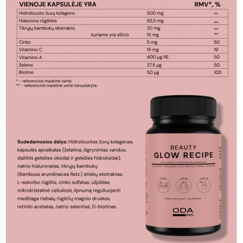 ODA Pro Daugiafunkciniai maisto papildai Beauty Glow Recipe Supplements