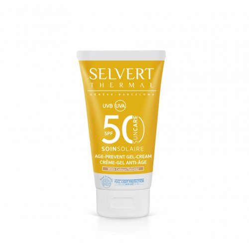 Selvert Thermal Apsauginis kremas-gelis veidui SPF50 su spalva Age Prevent Gel-Cream with Colour SPF50