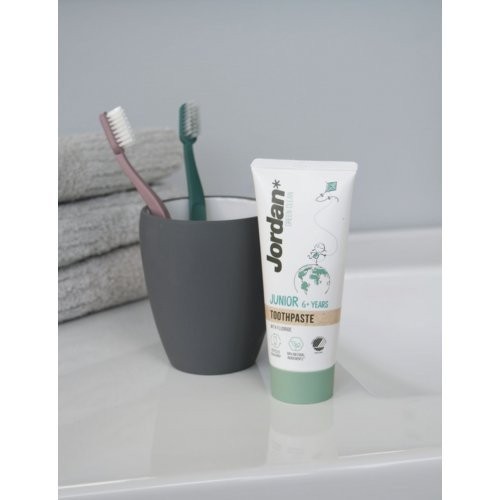 Jordan Vaikiška dantų pasta vaikams nuo 6 metų su fluoru ir ksilitoliu Green Clean Junior 6+ years Toothpaste