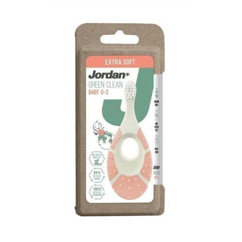 Jordan Ypač minkštas vaikiškas dantų šepetėlis kūdikiams nuo 0 iki 2 metų Green Clean Baby 0-2 Toothbrush Extra Soft
