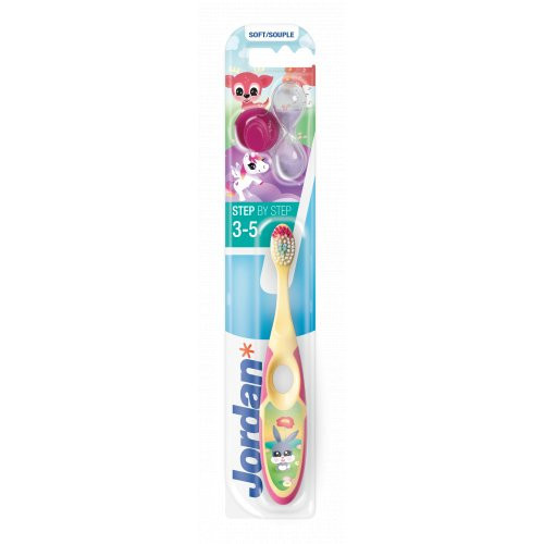 Jordan Minkštas vaikiškas dantų šepetėlis 3-5 metų vaikams Step 3-5 years Kids Toothbrush Soft