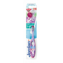 Jordan Minkštas vaikiškas dantų šepetėlis 3-5 metų vaikams Step 3-5 years Kids Toothbrush Soft