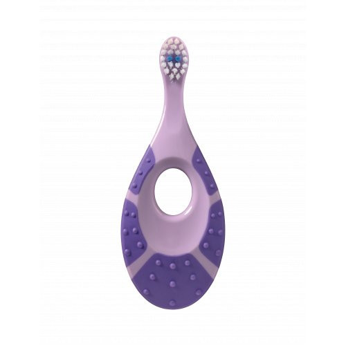 Ypač minkštas vaikiškas dantų šepetėlis 0-2 metų kūdikiams Step 0-2 years Baby Toothbrush Extra Soft Purple