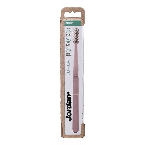 Vidutinio kietumo dantų šepetėlis Green Clean Medium Toothbrush Pink