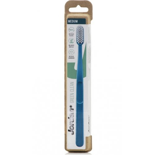 Jordan Vidutinio kietumo dantų šepetėlis Green Clean Medium Toothbrush