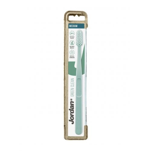 Jordan Vidutinio kietumo dantų šepetėlis Green Clean Medium Toothbrush