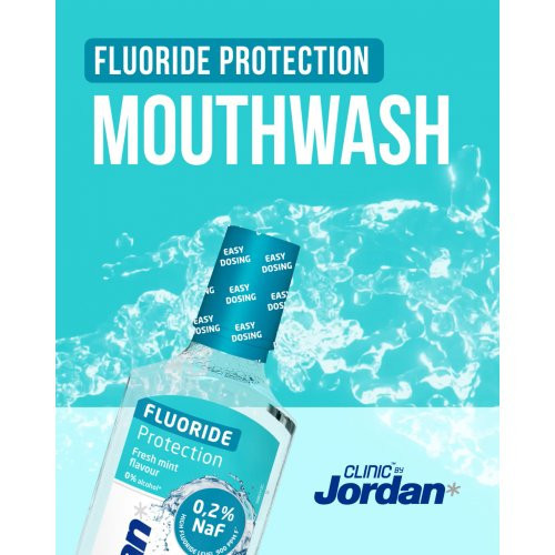 Jordan Burnos skalavimo skystis su fluoru apsaugai nuo ėduonies Clinic Fluoride Protection Mouthwash