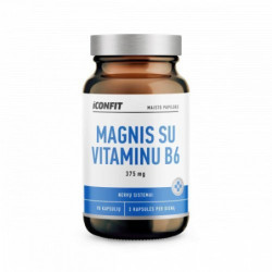 Iconfit Magnio ir vitamino B6 kapsulės Magnesium B6 375mg